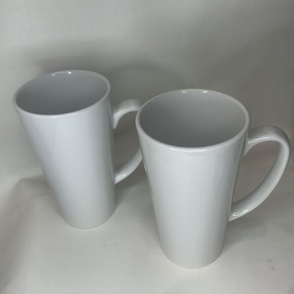 Rum Chata 6 In Tall Mugs Set Of 2 Horchata Con Ron 16 Oz Each White Gold Letters - Picture 3 of 4